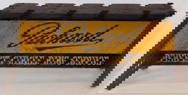 Packard Perfect Circle Ring Service Doublesided Sign Display: 23" x 12" x 10.5" Display is uncleaned