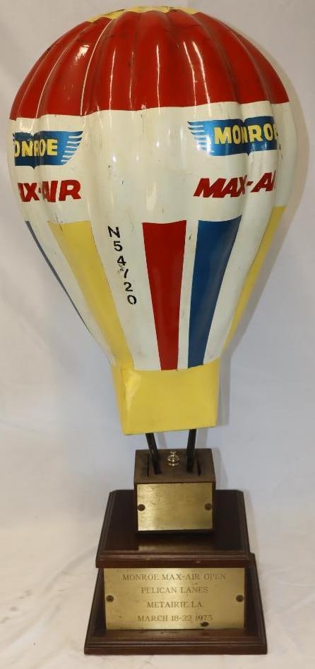 Monroe Max-Air Hot Air Balloon Shaped 1975 Appreciation Trophy: 9" x 9" x 30"