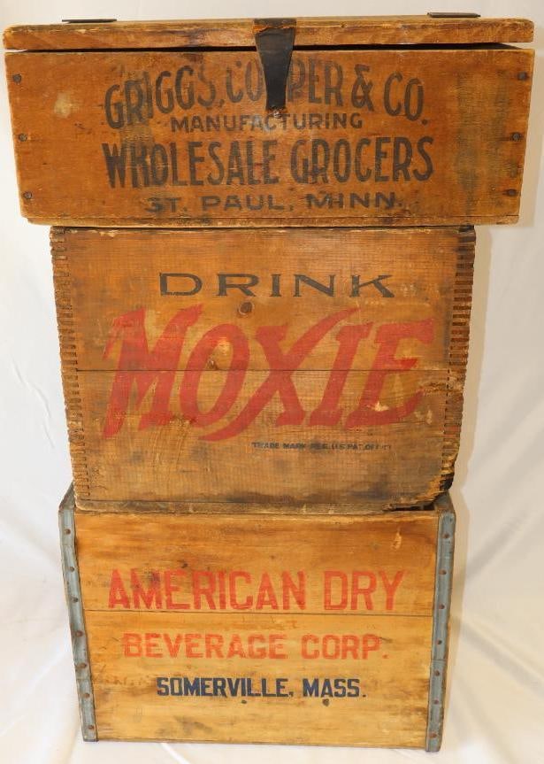 Group of 3 Moxie, American Dry, and Griggs Cooper & Co Wholesale Grocers Wooden Crates (1 of 5)