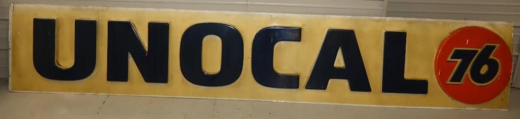 Unical 76 Embossed Plastic Light Up Sign: 135" x 24" x 2"