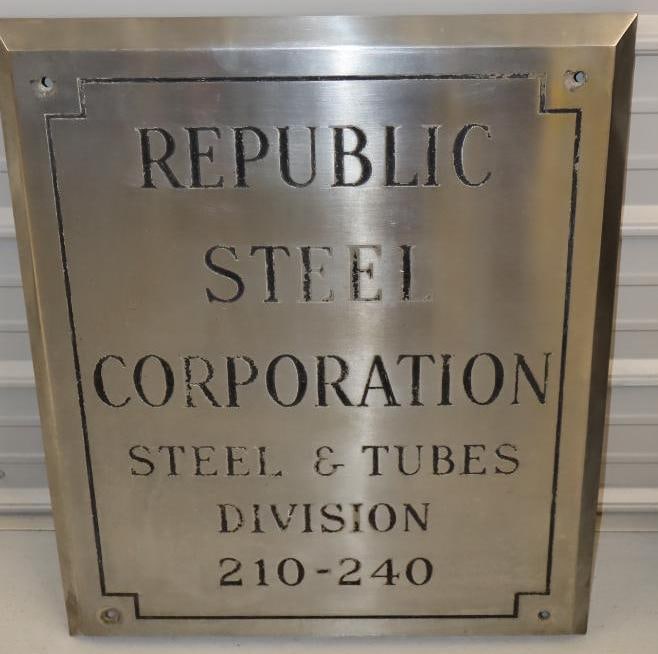 Heavy Republic Steel Corporation Single Sided Debossed Advertising Sign: 24" x 30"
