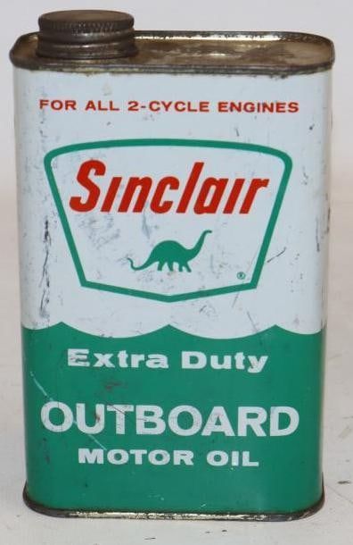 Sinclair Extra Duty Outboard Flat One Quart Motor Oil Can (1 of 2)