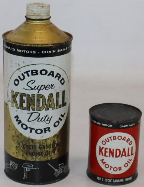 Group of 2 Kendall Outboard Motor Oil Cans (1 of 2)