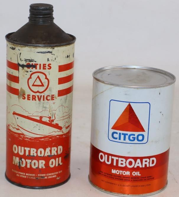 Group of 2 Cities Service, and Citgo One Quart Motor Oil Cans (1 of 2)