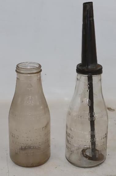 Group of 2 Glass Embossed Handy Oiler Oil Jars (1 of 6)