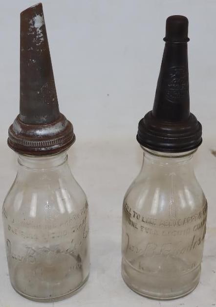 Group of 2 Jay B. Rhodes Glass Embossed Bulk Oil Jars (1 of 6)