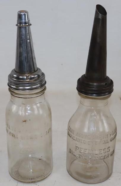 Group of 2 Peerless and Long Taper Glass Bulk Oil Jars (1 of 4)