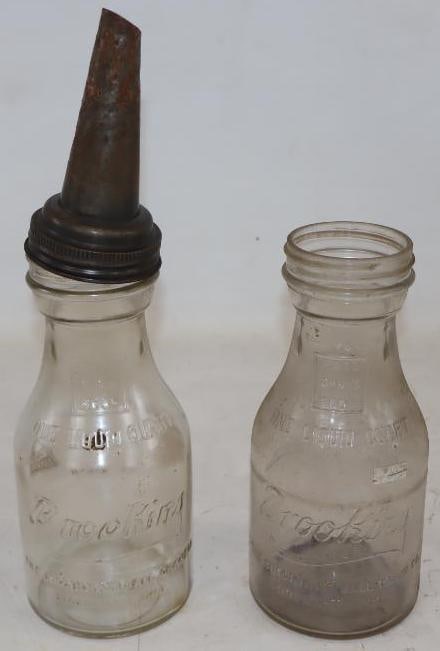 Group of 2 Brookins Glass Embossed Bulk Oil Bottles (1 of 4)