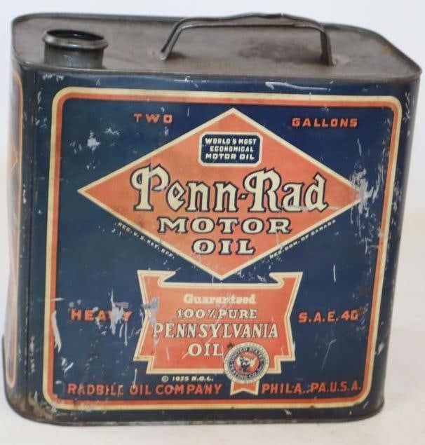 Penn-Rad Empty Two Gallon Motor Oil Can (1 of 3)