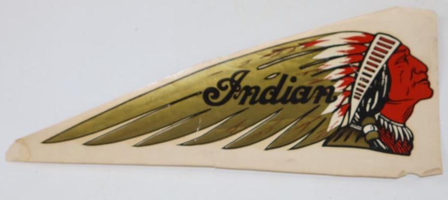 Unused War Bonnet Gold Red Indian Motorcycle Water Transfer Gas Tank Sticker (1 of 2)