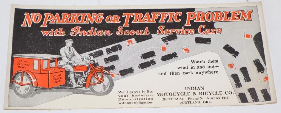 Indian Motorcycle and Bicycle Company Advertising Ink Blotter (1 of 2)