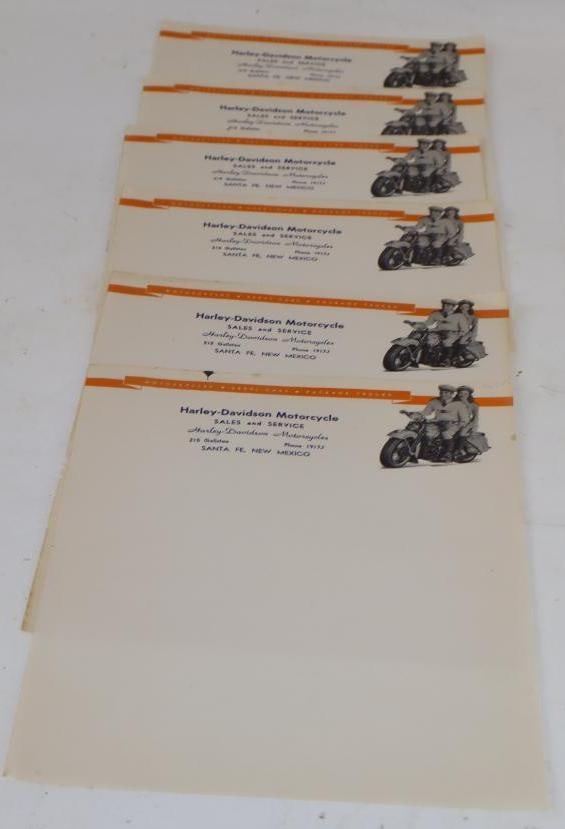 Group of 6 Unused Harley Davidson Motorcycles Letterheads: 8.5" x 11" each