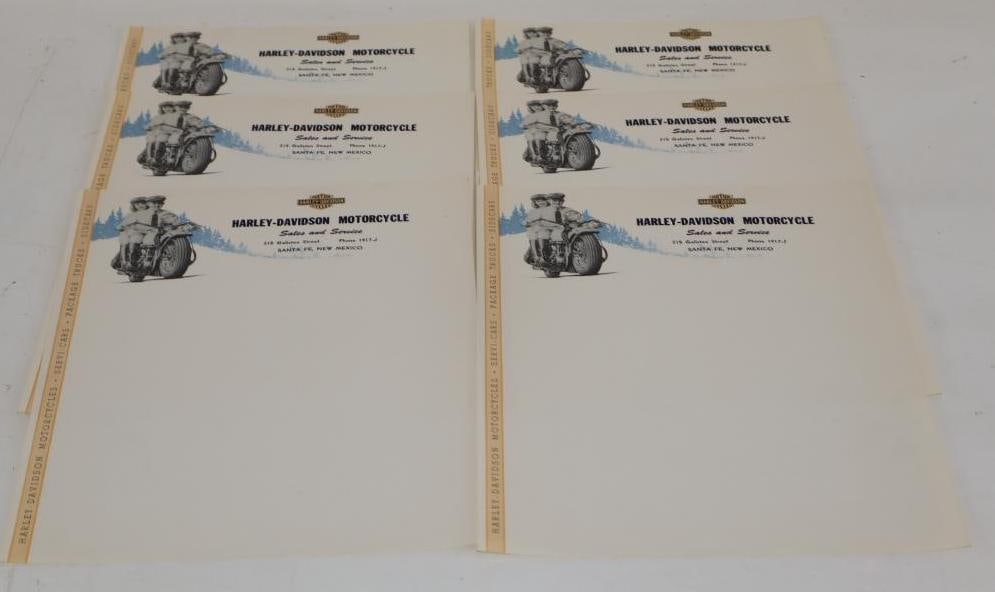 Group of 6 Unused Harley Davidson Motorcycles Letterheads: 8.5" x 11" each