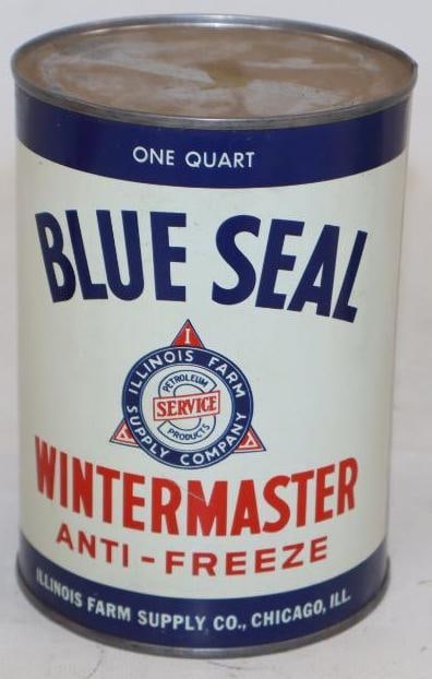 Blue Seal Illinois Farm Supply Company Winter Master Antifreeze One Quart Metal Oil Can (1 of 2)