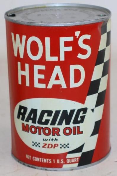 Wolf's Head Racing Metal One Quart Oil Can (1 of 2)