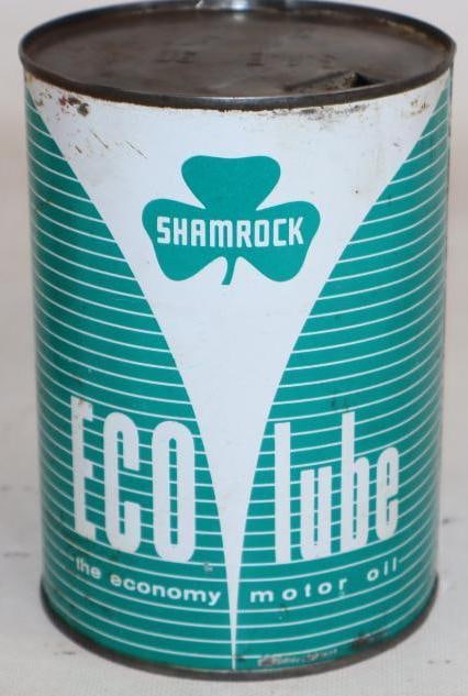 Shamrock Echolube One Quart Metal Oil Can: Empty. 32oz