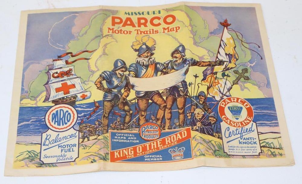 Parco Motor Trails Missouri 3 Panel Graphic Gas Station Road Map (1 of 4)