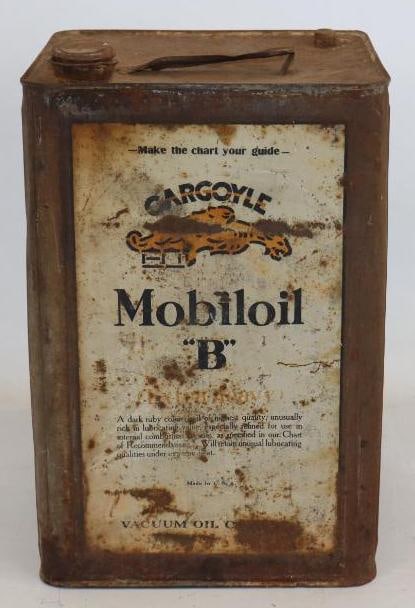 Gargoyle Mobiloil "B" 5 Gallon Square Motor Oil Can (1 of 10)