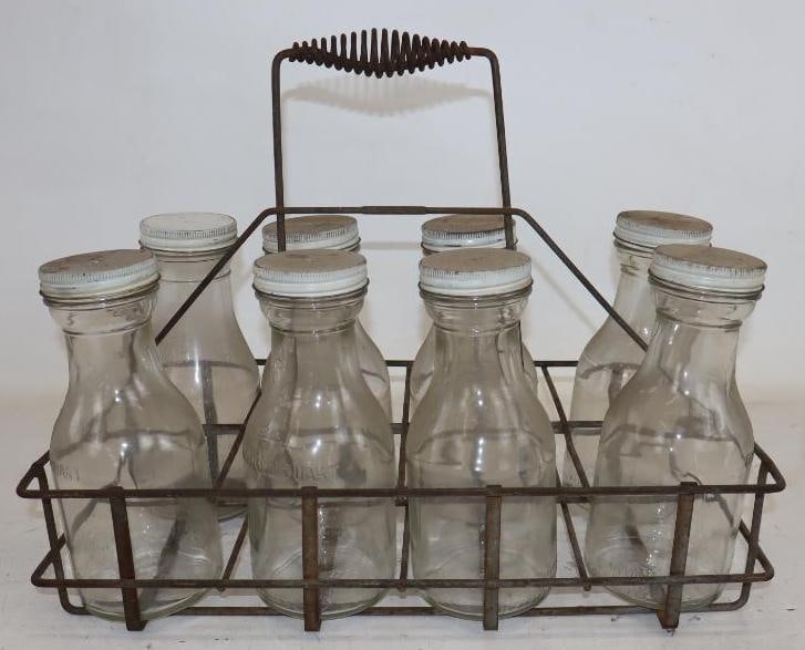 Group of 8 Bulk Oil Jars with Carrying Rack (1 of 5)