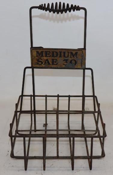 Four Bottle Bulk Oil Carrying Rack with Medium SAE 30 Sign (1 of 5)
