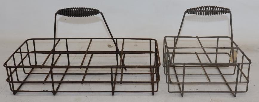 Group of 2 Four and Eight Milk Bottle Carrying Racks: Largest is 18" x 9" x 9"