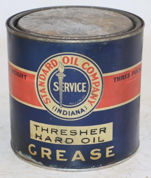 Standard Oil Company Service Thresher Hard Oil 3 LB Grease Can: Full