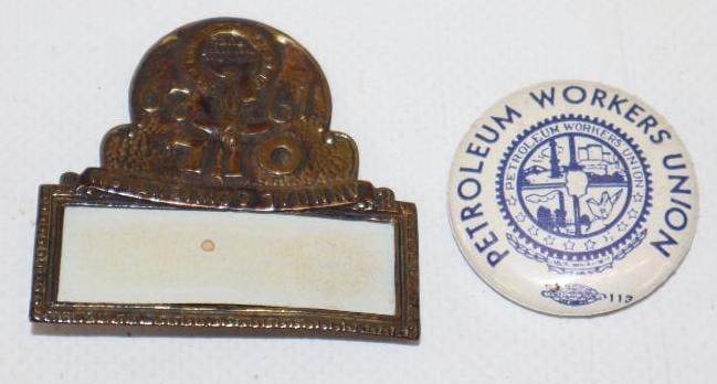 Group of 2 Petroleum Workers Union and 1929 Annual Oil Convention Pinback Badges (1 of 4)