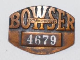 Bowser & Company Pump & Tank Brass Employee Pinback Badge (1 of 2)