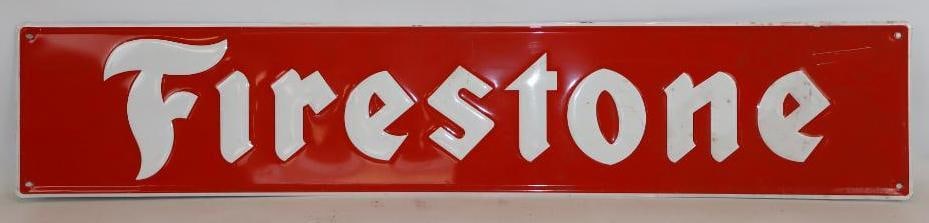 Embossed Firestone Single Sided Metal Advertising Sign (1 of 4)