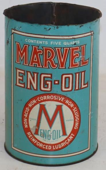 Marvel Eng-Oil Five Quart Metal Oil Can (1 of 2)