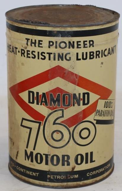 Diamond 760 Mid-Continent Five Quart Metal Oil Can (1 of 2)