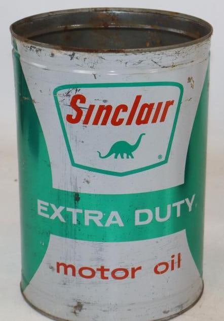 Sinclair Extra Duty Metal Five Quart Oil Can (1 of 2)