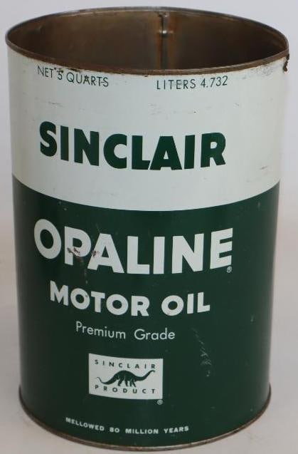 Sinclair Opaline Metal Five Quart Oil can (1 of 2)