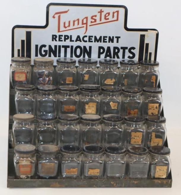 Tungsten Replacement Ignition Parts Countertop Display Complete With 28 Jars: 19.5" x 12" x 20" not all jars have labels
