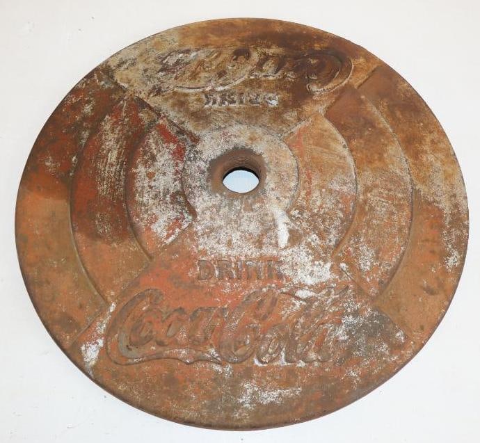 Drink Coca-Cola Embossed Art Deco Style Curb Sign Base (1 of 5)