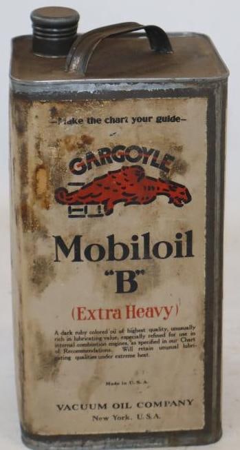 Gargoyle Mobiloil "B" One Gallon Motor Oil Can (1 of 3)