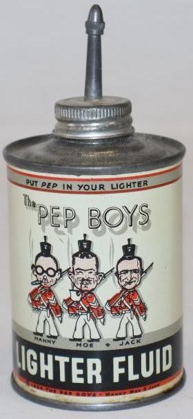 The Pep Boys Round 8 oz Lead top Lighter Fluid Can: Empty