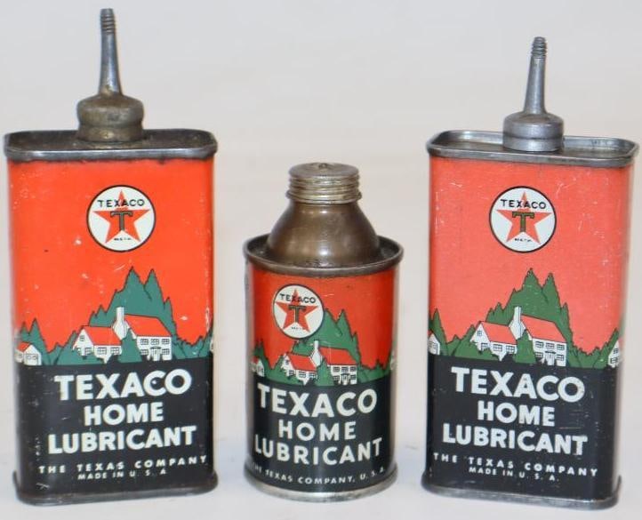 Group of 3 Texaco Home Lubricant Oiler Cans (1 of 2)