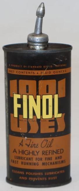 Standard Oil Finol 4 oz Lead top Handy Oil Can: Empty