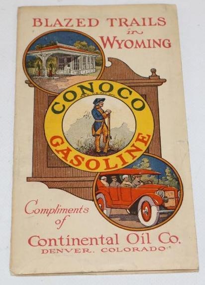 Conoco Minuteman Gasoline Blazed Trails in Wyoming Continental Oil Gas Station Advertising Road Map (1 of 5)