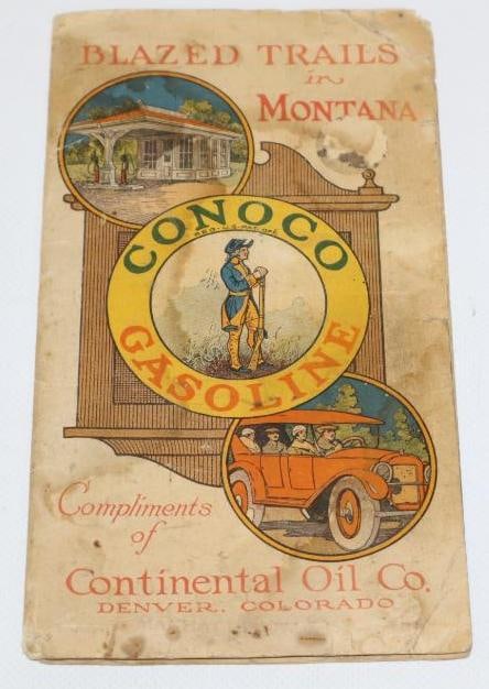 Conoco Minuteman Gasoline Blazed Trails in Montana Continental Oil Gas Station Advertising Road Map (1 of 3)