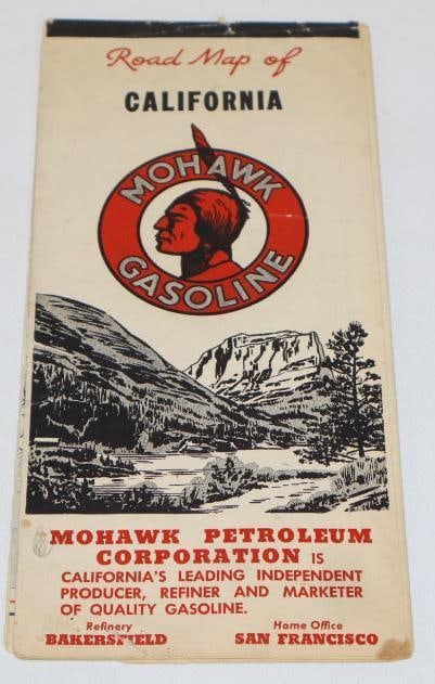 Mohawk Gasoline California Advertising Gas Station Road Map (1 of 2)