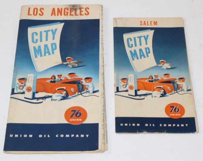 Group of 2 76 Union Oil Company Advertising Gas Station Road Maps (1 of 4)