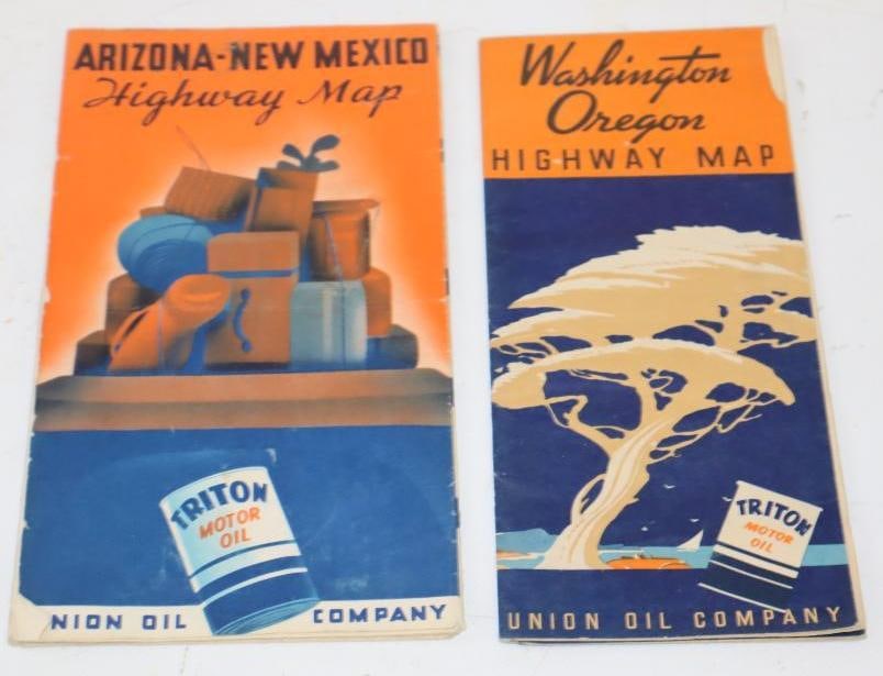 Group of 2 76 Union Oil Advertising Gas Station Road Maps (1 of 4)