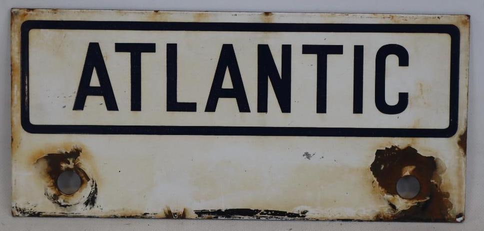 Double Sided Porcelain Atlantic Advertising Sign (1 of 2)