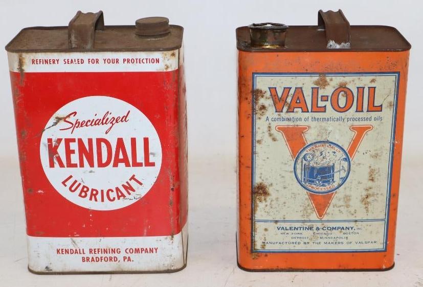 Group of 2 Kendall, and Val-Oil One Gallon Oil Cans (1 of 10)