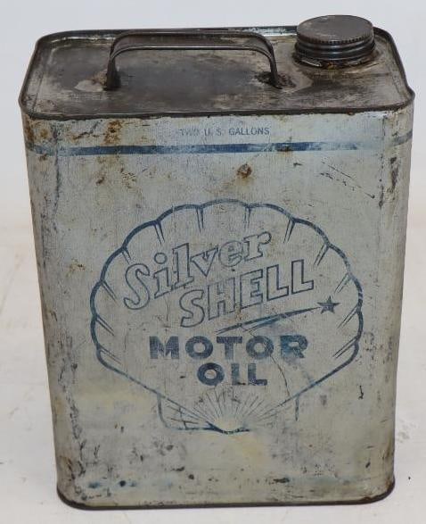 Silver Shell Two Gallon Motor Oil Can (1 of 6)