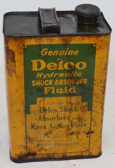 Genuine Delco Hydraulic Shock Absorber Fluid One Gallon Oil Can (1 of 6)