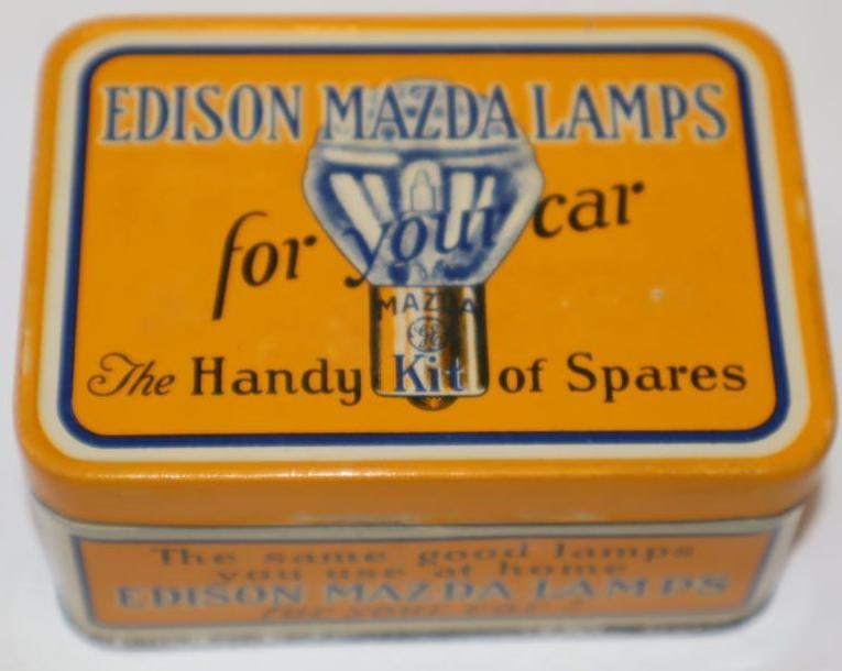 Edison Mazda Lamp Automobile Spare Bulb Advertising Tin (1 of 4)