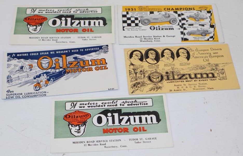 Group of 5 Different Oilzum Oil Advertising Ink Blotters (1 of 5)